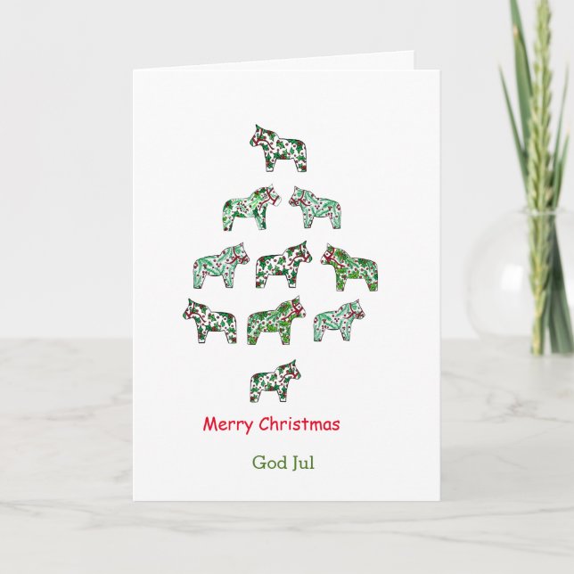 Carte d'arbre de Noël du Cheval de Dala suédois et (Devant)