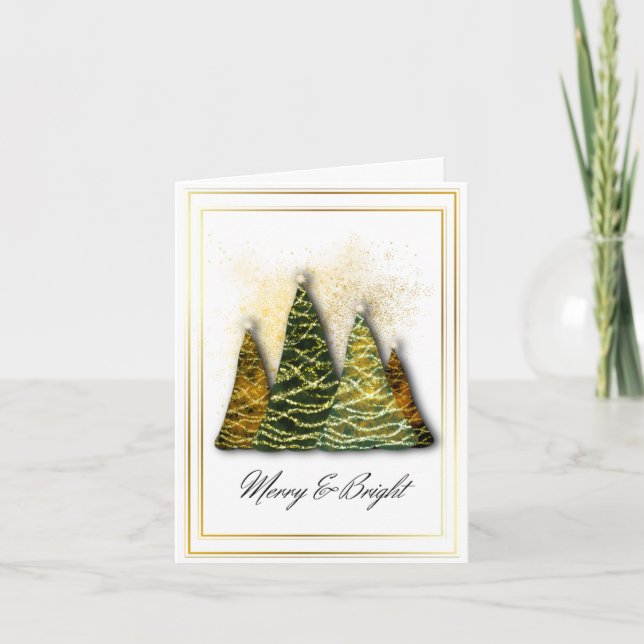 Carte d'arbre de Noël élégant – Vœux de fêtes mode (Devant)