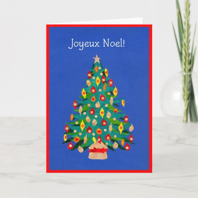 Carte d'arbre de Noël, française (Devant)