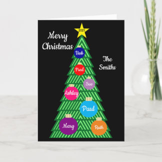 Carte d'arbre de Noël personnalisable