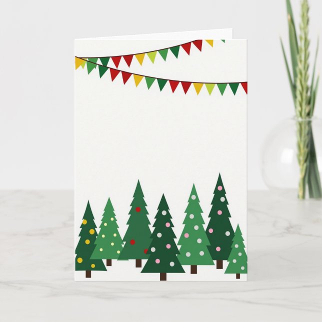 Carte d'arbres de Noël festifs (Devant)