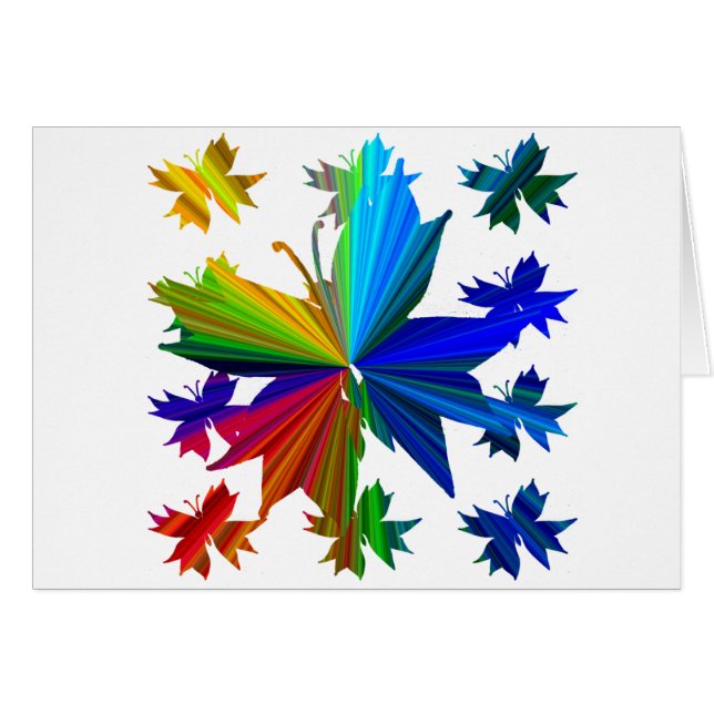Carte d'arc-en-ciel de motif de papillon (Devant horizontal)