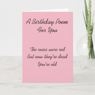 Carte Dark Birthday Poem