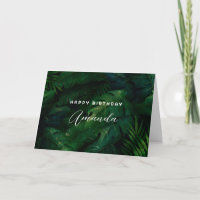 Dark Green Tropical Feuille Motif Anniversaire