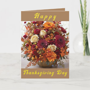 Carte d'arrangement floral de Thanksgiving