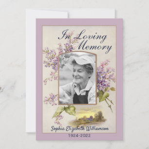 Carte d'arrangement funéraire pour l'avis de décès