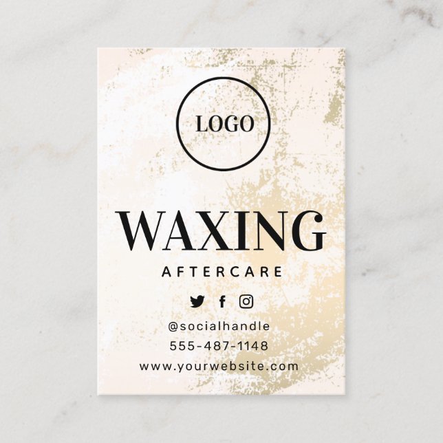 Carte d'arrière-garde Logo Gold Waxing personnalis (Devant)