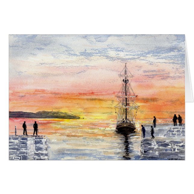 Carte "d'arrivée de coucher du soleil" (Devant horizontal)