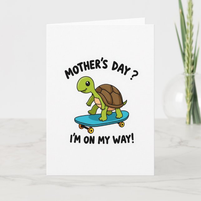 Carte d'arrivée pour la fête des mères tortue (Devant)
