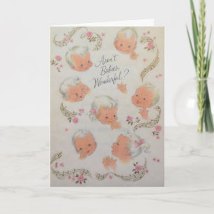 Carte d'arrivée Vintage pour bébés