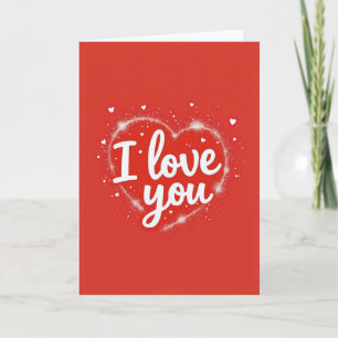 Carte d'art à cœur rouge Je t'aime