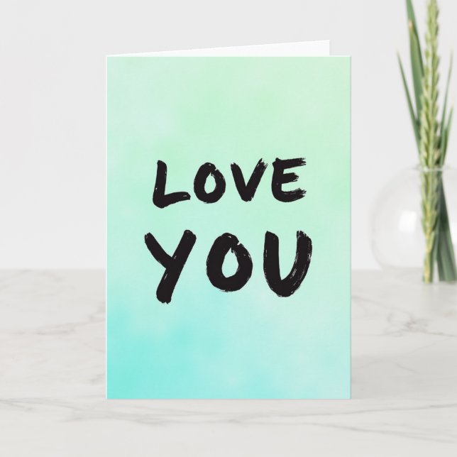 Carte d'art à coup de pinceau Love You (Devant)