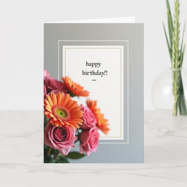 Carte d'art à fleurs rayées (Devant)