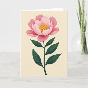 Carte d'art à la fleur rose