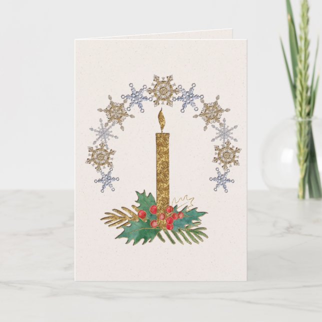 Carte d'art à la lumière des bougies de Noël (Devant)
