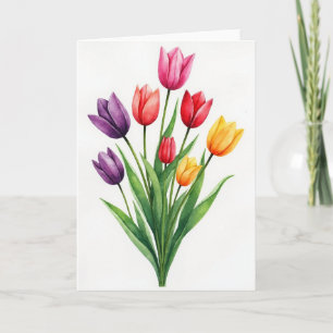 Carte d'art à l'aquarelle florale Bloom