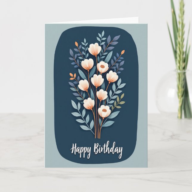 Carte d'art à pois fleuris (Devant)