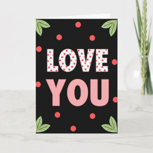 Carte d'art à pois « Je t'aime »