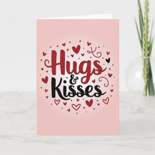 Carte d'art adorable avec câlins bisous