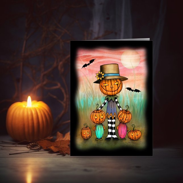Carte d'art adorable pour Halloween avec les gens  (Créateur téléchargé)