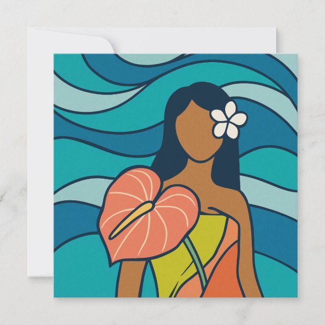 carte d'art aloha hawaïenne dos blanc (Devant)