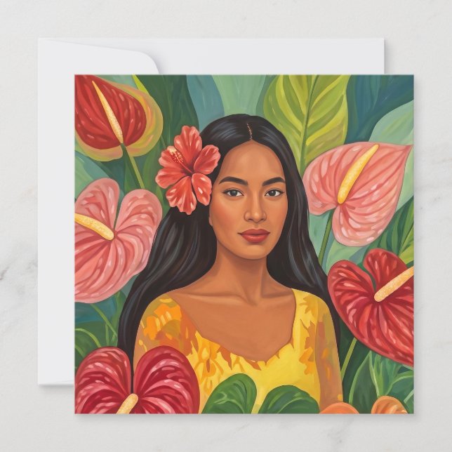 carte d'art aloha hawaïenne dos vierge (Devant)