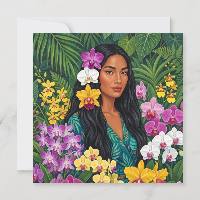 carte d'art aloha hawaïenne dos vierge (Devant)