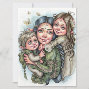 Carte d'art Amour de la mère Imaginaire Famille El
