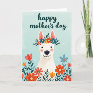 Carte d'art animal à couronne florale