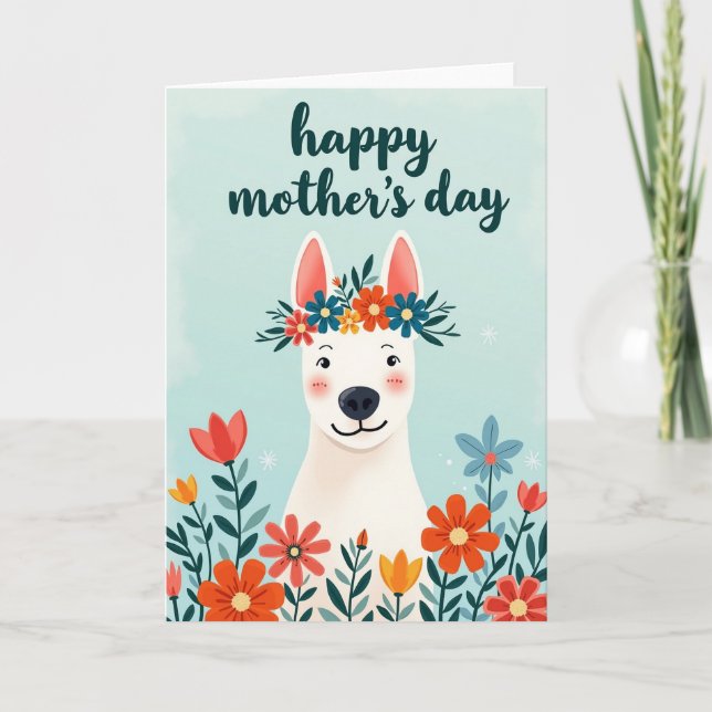 Carte d'art animal à couronne florale (Devant)