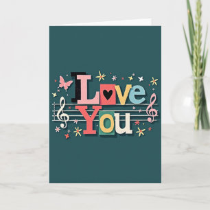 Carte d'art artisanale 'Je t'aime'