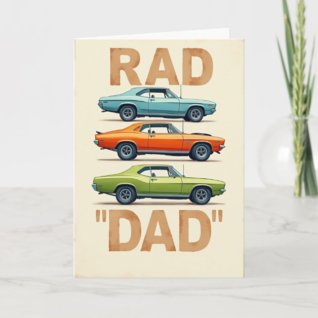 Carte d'art automobile rétro rad papa (Devant)