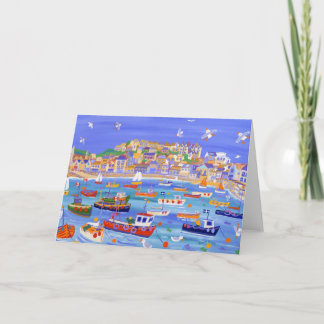 Carte d'art : Bateaux dans le port, St Ives Cornwa