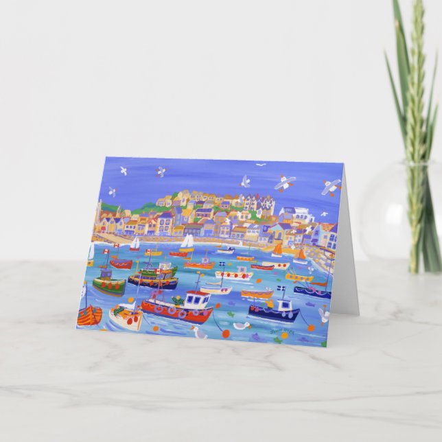 Carte d'art : Bateaux dans le port, St Ives Cornwa (Devant)