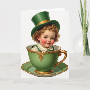 Carte d'art Bébé dans une Tasse à Thé