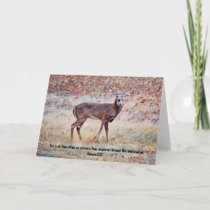 Carte d'art Big Strong Buck Deer Bible Verse