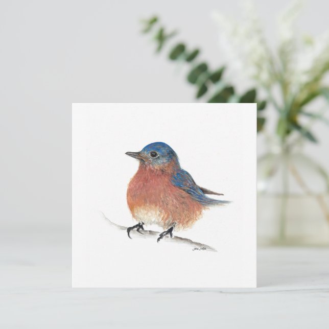 Carte d'art Bluebird Watercolor (Debout devant)