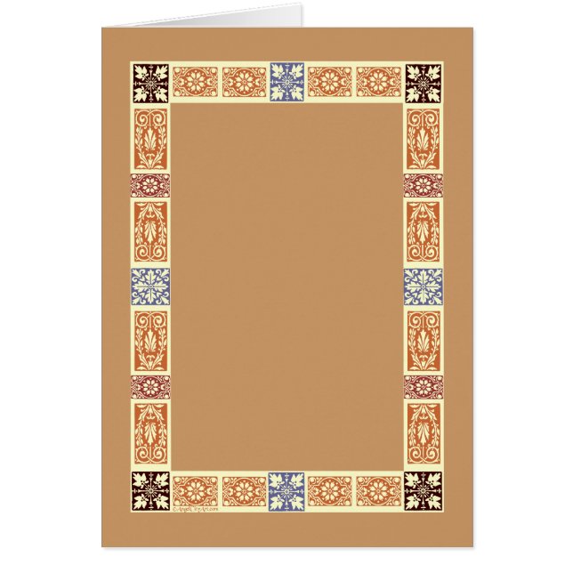 Carte d'art Brown bleu vierge à la frontière d'aut (Devant)