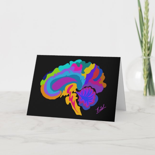 Carte d'art cérébral remplie de couleurs (Devant)