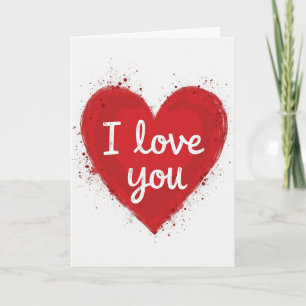 Carte d'art Cœur Rouge Je T'Aime