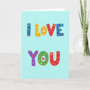 Carte d'art colorée 'Je t'aime'