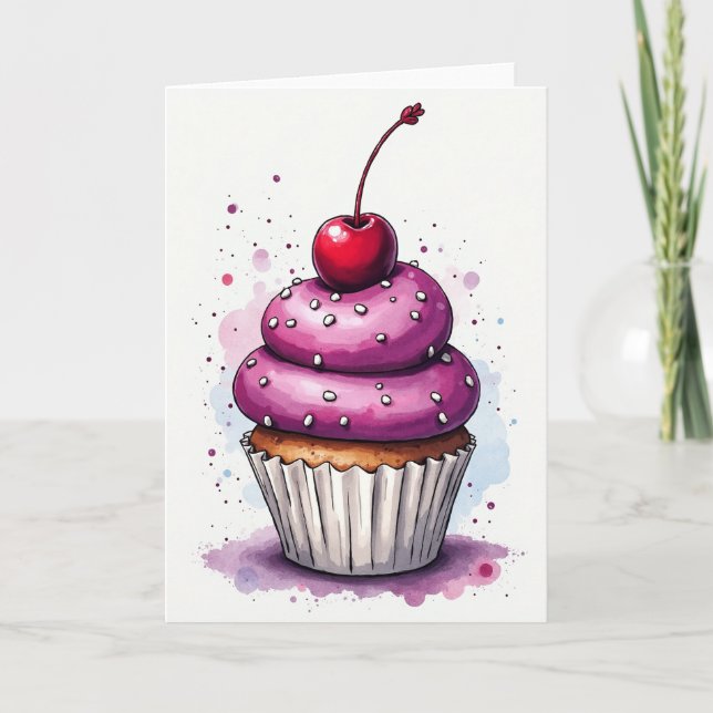 Carte d'art Cupcake Sucré (Devant)