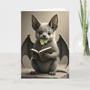 Carte d'art d'ami de chien chauve-souris mignonne