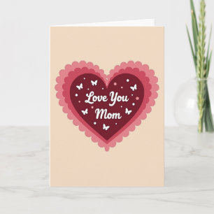 Carte d'art d'amour sincère pour maman