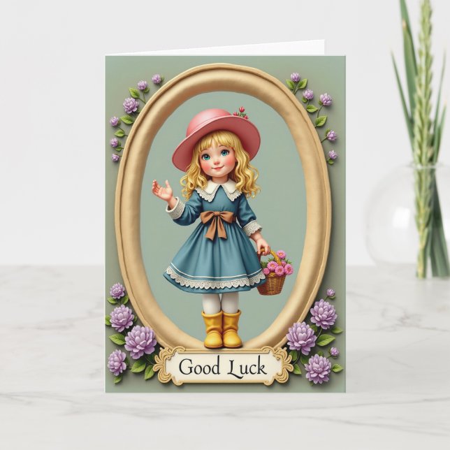 Carte d'art de Bonne Chance Fille (Devant)