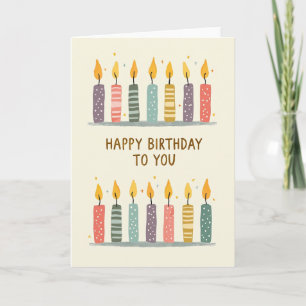 Carte d'art de bougies d'anniversaire sucrées