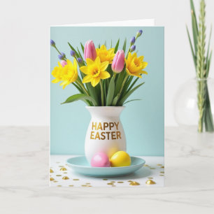 Carte d'art de bouquet de fleurs printanières
