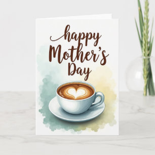 Carte d'art de café pour la fête des mères douce
