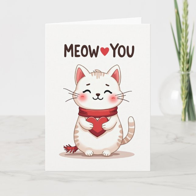 Carte d'art de chaton Meow You Love (Devant)
