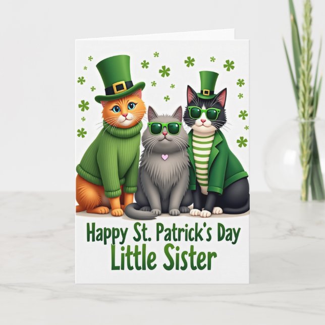 Carte d'art de chats de la Saint-Patrick (Devant)